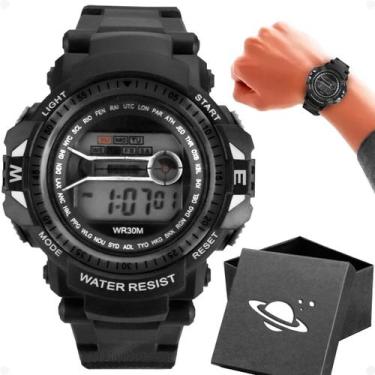 Imagem de Presente Menino Relógio Digital Infantil Orizom Kids Preto Pulseira Si
