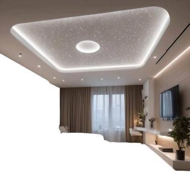 Imagem de Kit Decorativo 100 Fibra Ótica Branco Efeito Luz No Céu