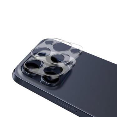 Imagem de Pacote com 2 protetores de lente de câmera de vidro temperado para iPhone 12 Pro Max de 6,7 polegadas, Ultra HD, dureza 9H, antiarranhões, compatível com capas, fácil de instalar [Sem afetar fotos
