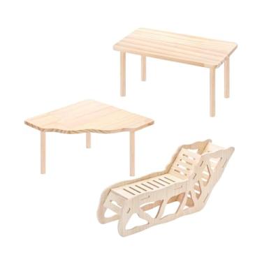 Imagem de Bothyi Plataforma de madeira para hamster, esconderijo com escada e túnel, brinquedo de exploração para pequenos animais de estimação, 3 Pedaços