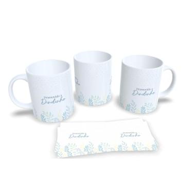 Imagem de Caneca de Cerâmica Personalizada Dinda eu amo você, Design Floral com Coração, Branca (3)
