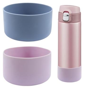 Imagem de Seimneire 2 peças de protetor de garrafa de água para bota Silicagel para Owala 947 ml, capa de base antiderrapante de 8,5 cm, compatível com garrafas de aço inoxidável FreeSip, Twist & Flip (cambraia
