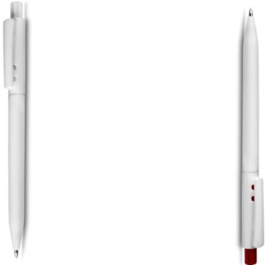 Imagem de Caneta Esferográfica Touch Screen Retrátil, Plástica, Escrita Azul, Ponta Fina 0.7mm, Grip Emborrachado, Design Moderno, Cilíndrica, para Escritório (Branco e Vermelho)