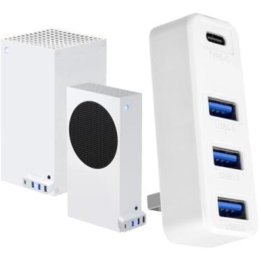 Imagem de Hub USB 3.0 para Xbox Series X e S, Joso Expansor USB de 4 portas com Tipo-C, compatível com acessórios Xbox Series X/S Discos rígidos externos, teclado, mouse - Branco