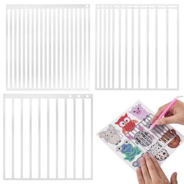 Imagem de PH PandaHall 3 peças de régua de arte de diamante de aço inoxidável 1/2/3/4 ferramentas de alinhamento de broca precisa ferramentas de pintura de diamante retangular para kit de pintura de artesanato