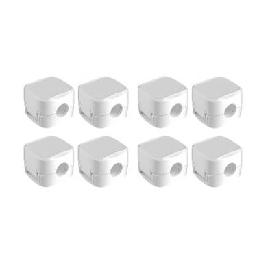 Imagem de Pacote com 8 suportes organizadores de cabos magnéticos, clipes de gerenciamento de cabos para mesa, branco