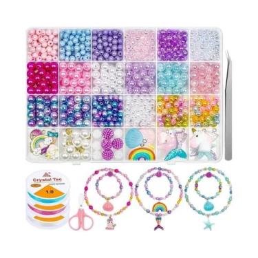 Imagem de Kit De Pérolas Em Gradiente Arco-Íris Para Fazer Joias DIY, Pulseiras,