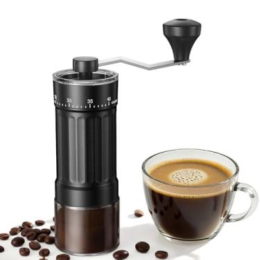Imagem de Mini moedor de café manual com 40 configurações ajustáveis, moedor de grãos de café portátil com capacidade de 30 g, moedor de café cônico com manivela para viagens, acampamento, escritório, expresso,