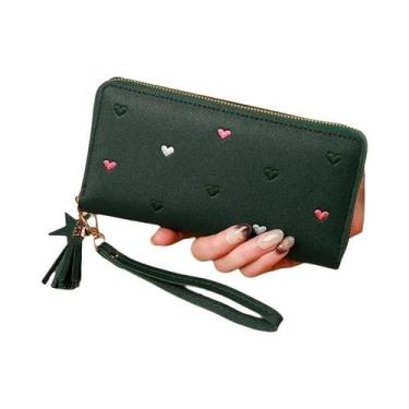 Imagem de Carteiras Longas De Luxo Femininas Em Forma De Coração, Porta-Cartões,