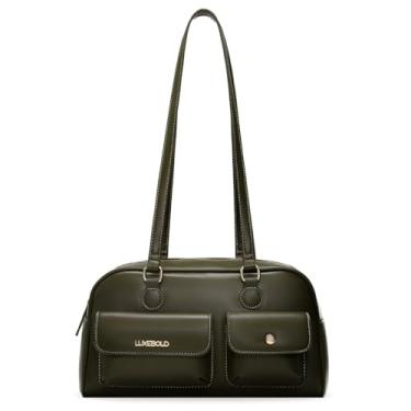 Imagem de LuxeBold Bolsas e bolsas femininas modernas bolsa de ombro com alça superior bolsa clutch Hobo, Verde caçador