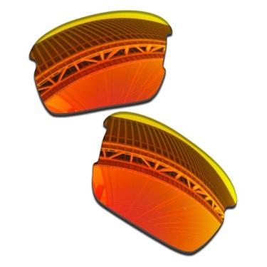 Imagem de LenzProse Lentes de reposição polarizadas de 1,5 mm para óculos de sol Oakley Flak XS OJ9005 59 mm, antiarranhões | Ajuste perfeito, Vermelho fogo polarizado - 1,5 mm, 59mm