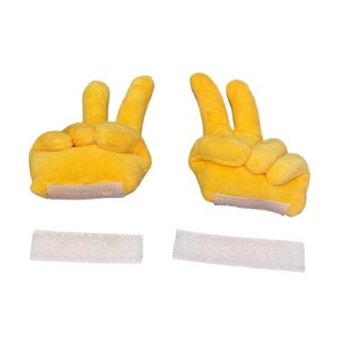 Imagem de Dynwave Enfeites decorativos para capacete de esqui, acessórios de ciclismo, motociclismo, escalada e esqui, com desenhos animados, V Sign