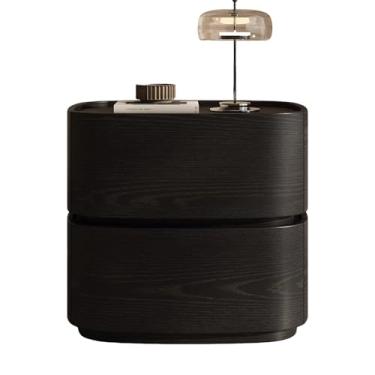 Imagem de KXPSWGE Mesa de cabeceira com gavetas, madeira, mesas de canto pequenas, sala de estar, mesa lateral rústica, mesas de cabeceira, para quarto, sala de estar, escritório (B, 50 cm)