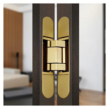 Imagem de Dobradiças de porta ocultas resistentes 40 KG/80 KG/120 kg Dobradiça de madeira dobrável oculta Dobradiça de armário de ferragens para móveis (cor: Dourado, Tamanho: G40)