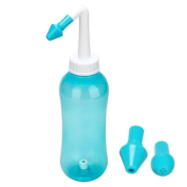 Imagem de Enxaguante sinusal de 500 ml e irrigação nasal, cuidado com o nariz perfeito para limpar os seios nasais, alergias e resfriados gerais para adultos e crianças, sem BPA, frasco de lavagem nasal calmante (verde)