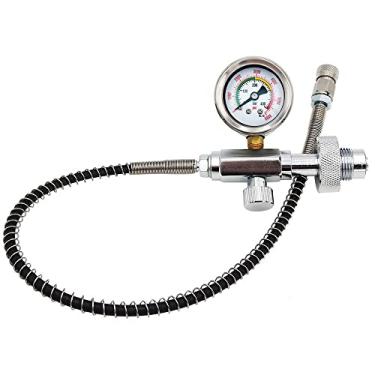 Imagem de VaVoger Estação de enchimento de rifle de ar G5/8 Rosca Adaptador de carregamento PCP com mangueira de 50,8 cm para cilindros de mergulho PCP SCBA de Paintball 0-6000 PSI Estação de enchimento