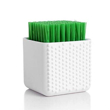 Imagem de Escova portátil de silicone macio para lavar sapatos roupas íntimas e em casa com forma planta vaso fácil uso poder limpeza