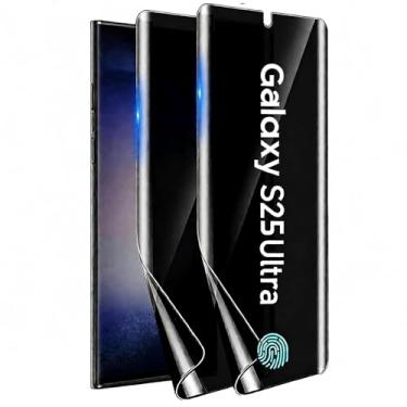 Imagem de CYCFAIML 【Pacote com 2 protetores de tela para Samsung Galaxy S25 Ultra Privacy [sem vidro], película flexível antiespião, cobertura total, toque sensível e desbloqueio de impressões digitais