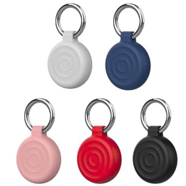 Imagem de Capa Para Airtag Com Tampa Chaveiro Coleira Pet De Silicone Premium, Compatível Com Apple AirTag 31mm (Preto)