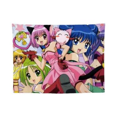 Imagem de Tapeçaria De Anime Tokyo Mew Mew Para Decoração De Quarto, Banner Deco
