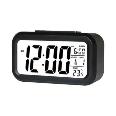Imagem de Relógio Despertador Digital LED Pequeno Grande Com Luz De Fundo, Funçã