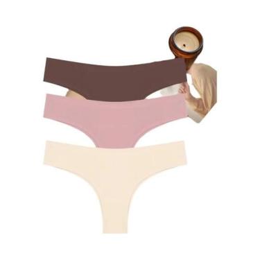 Imagem de Conjunto De 3 Calcinhas Femininas Sem Costura Em Seda Gelada Respiráve