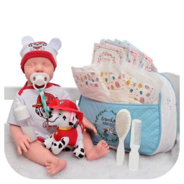Imagem de Boneco Reborn Bebê Menino Realista Enxoval Completo Bolsa - Cegonha Re