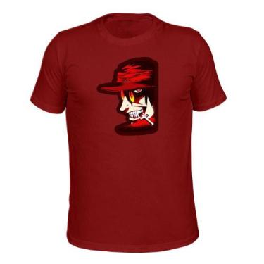 Imagem de Camiseta Plus Size 100% Algodão Malha 30.1 Estampada Hateng, Bordô, G2