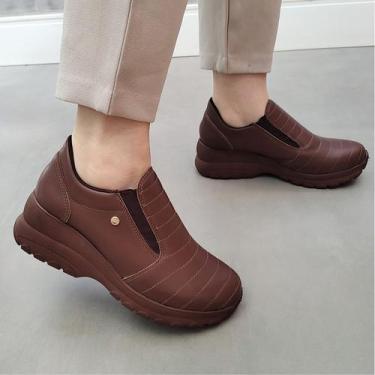 Imagem de Tênis Concórdia Dia a dia Confortável Slip On, Marrom, 36