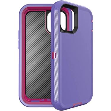 Imagem de KKFAUS Capa compatível com iPhone 12 Pro Max, capa protetora resistente à prova de choque anti-riscos capa de silicone TPU antiderrapante para iPhone 12 Pro Max 6,7 polegadas (cor: roxo)