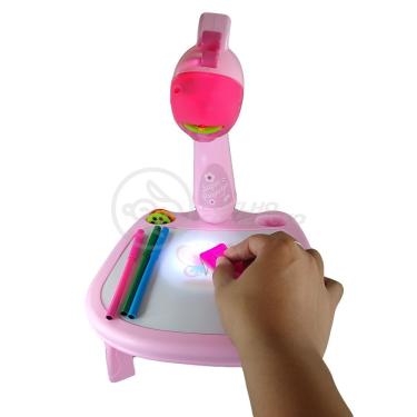 Imagem de Projetor Para Desenho Infantil Mesa Pintura Girafa Rosa