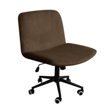 Imagem de NICEEC Capa para cadeira cruzada, sem braços, escritório, dormitório, mesa, capa para cadeira de vaidade, capas de cadeira de computador, encosto médio, assento largo sem protetor de braços, elastano