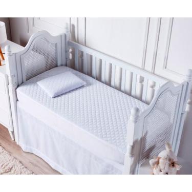 Imagem de Capa Protetor De Colchão Berço Americano Impermeável 130x70 Branco - A
