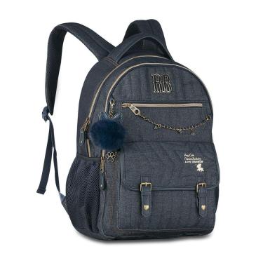 Imagem de Mochila Rebecca Bonbon Bolsa Escolar Jeans Feminina Moderna-Feminino