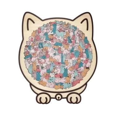 Imagem de Quebra-Cabeça De Madeira Em Forma De Gato Para Amantes De Gatos, 135 P