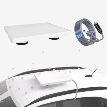 Imagem de Neeotyy Mini suporte Starlink, mini suporte magnético plano Starlink, fácil instalação para trailers, trailers, superfície de metal de barco (branco)