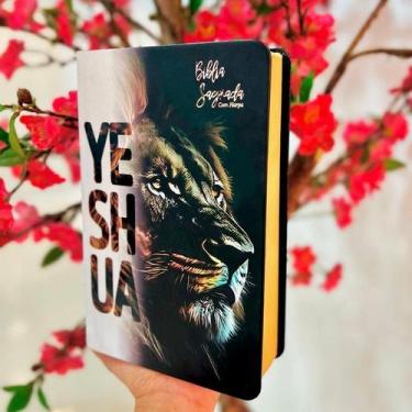 Imagem de Bíblia Sagrada Leão Dourado - Palavra de Jesus em Vermelho - Capa Dura