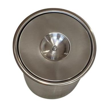 Imagem de Lixeira Pia Cozinha Embutir No Granito Em Inox 3lt 15X25 CM - LOJASARA