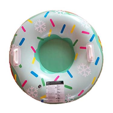 Imagem de Tubo de Neve Inflável Trineo Resistente para Crianças e Adultos Brinquedo Esqui Circular Inverno com 2 Manoplas PVC Grosso Uso Duradouro Ótimos Presentes Aniversário Feriados