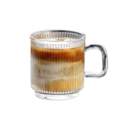 Imagem de Conjunto 6 Canecas de Vidro Caneladas Xícaras Resistentes Textura Canelado Café