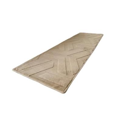 Imagem de Tapete 60x200cm Passadeira Antiderrapante Geométrico para Corredor Sala quarto Cozinha Fácil de Limpar (Seta Bege)