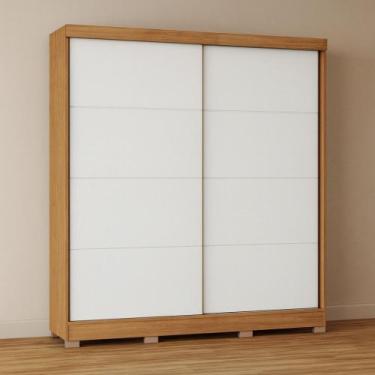 Imagem de Guarda Roupa Casal 2 Portas de Correr com Pés em MDF - Móveis Castro, 