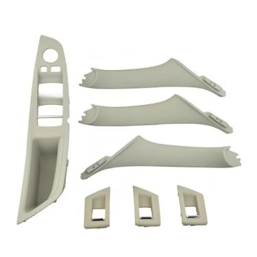 Imagem de Maçaneta da porta interna automotiva, tampa de acabamento, compatível com BMW Série 5 F10 F11 520d 530d 535i 51417225857 51417225873 Acessórios para carro(Gray 7pcs)