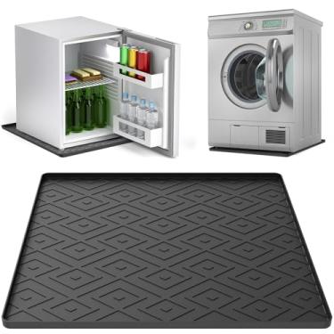 Imagem de Tapete de silicone para geladeira, bandeja coletora de geladeira de 40 x 40 cm, tapete de geladeira para máquina de lavar, ar-condicionado portátil, máquina de gelo, refrigerador de água, lavável na