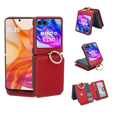 Imagem de Asuwish Capa de telefone para Motorola Razr 50 Ultra/Moto Razr Plus 2024 capa carteira com anel alça transversal cordão suporte para cartão de crédito acessórios de celular Ultra 5G mulheres homens