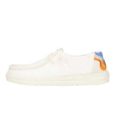 Imagem de Hey Dude Wendy Lee Collab feminino | Sapatos femininos | Mocassins femininos sem cadarço | Confortável e leve, Lee Off White, 40