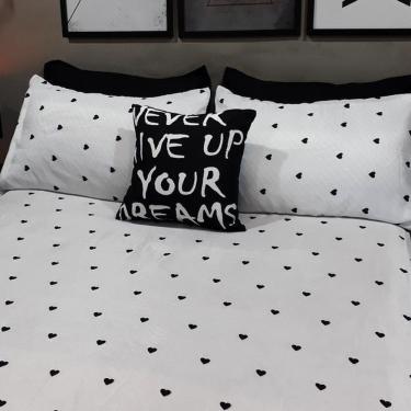 Imagem de Lençol Com Elástico Casal Queen 4 Un Love Black Com Almofada