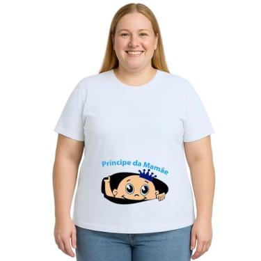 Imagem de Camiseta Bebê Barriga Príncipe Mamãe Personalizada - Use P4, Branco, P