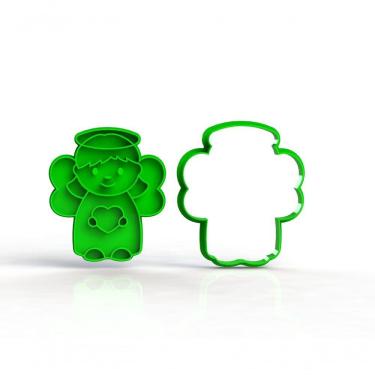 Imagem de Cortador Anjinho Com Coração Anjo Batizado Tamanho 8Cm