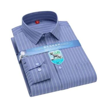 Imagem de Camisas Sociais Masculinas plus Size 7XL 6XL 5XL Manga Longa Outono Ca